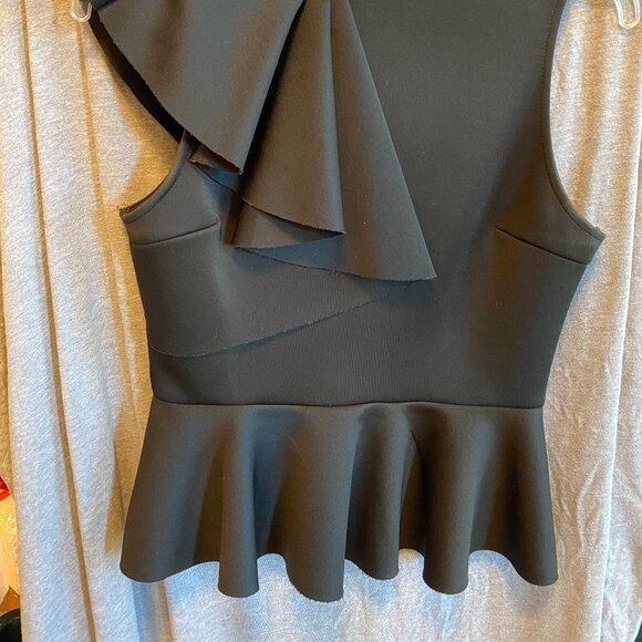 LuLu's Sexy Sleeveless Black Ruffled Peplum Blouse Size XS - Picture 5 of 6
